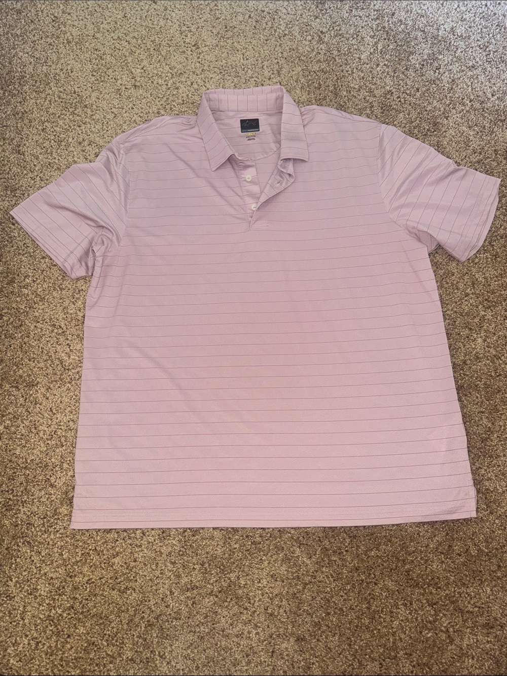 Greg Norman Men’s Pink/Purpleish Striped Polo - XXL